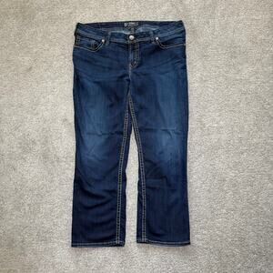 Silver Jeans Women's 37x26 Blue Suki Capri Dark Wash Denim
